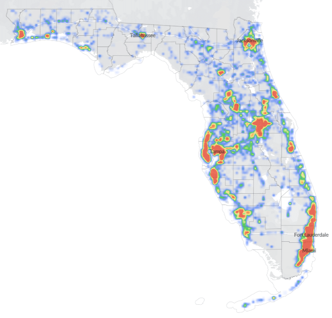 Florida car accident statistics map